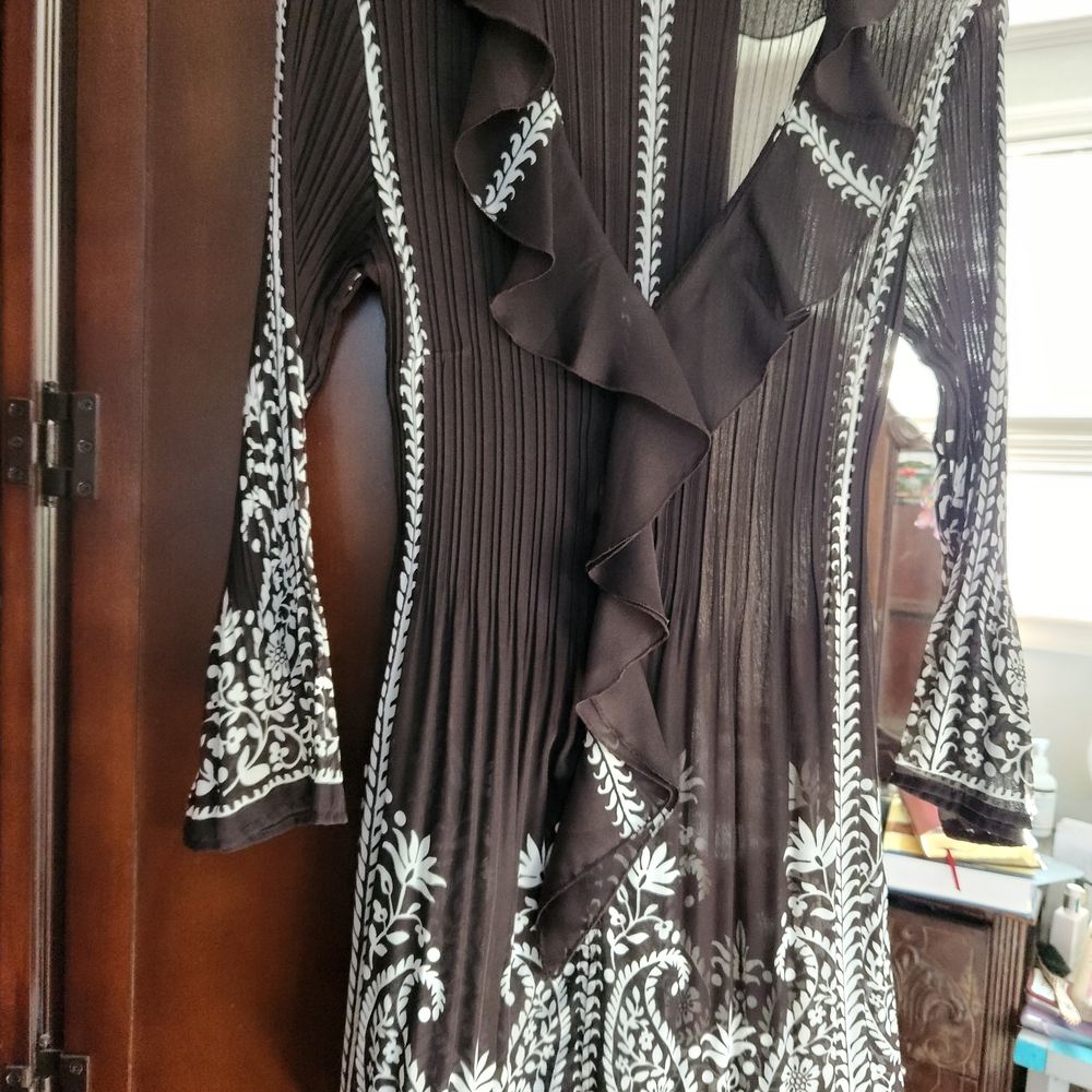 Sunny Leigh Brown and White  Dress